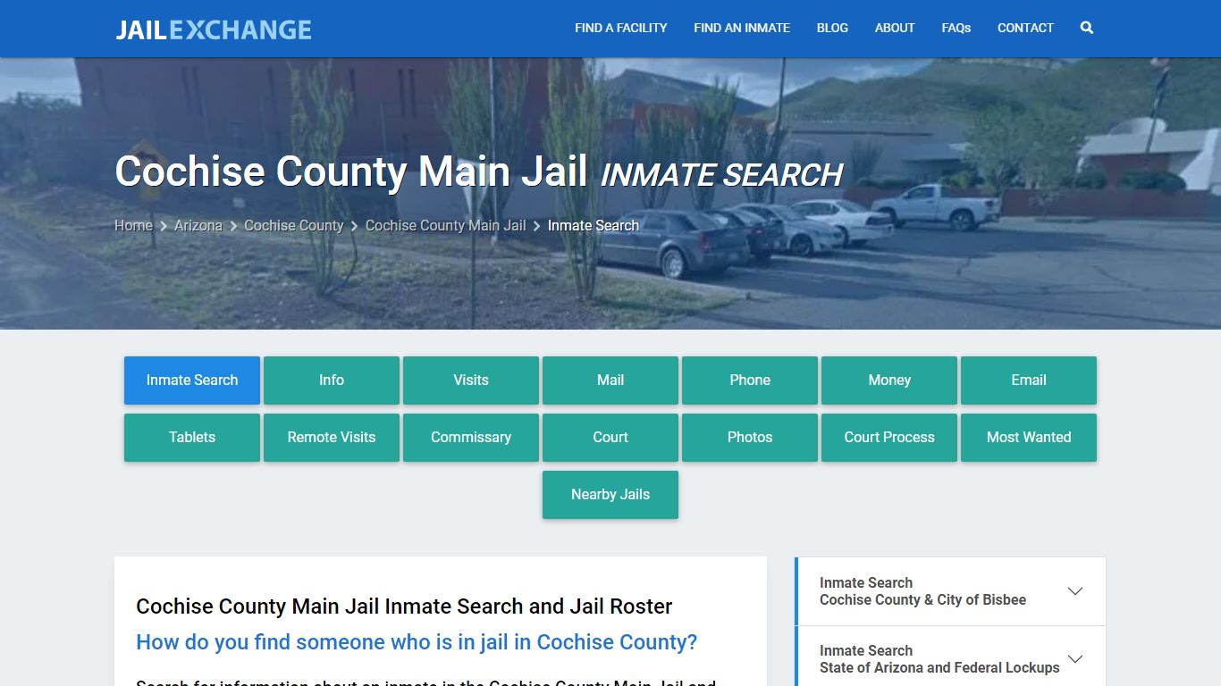 Inmate Search: Roster & Mugshots - Cochise County Main Jail, AZ